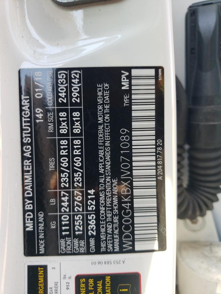 2018 Mercedes-Benz Glc 300 4Matic VIN: WDC0G4KBXJV071089 Lot: 85291595