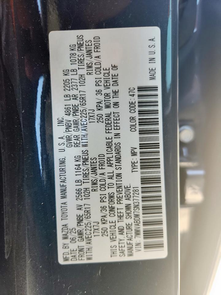 2025 Mazda Cx-50 Premium VIN: 7MMVABDM7SN377281 Lot: 85871785