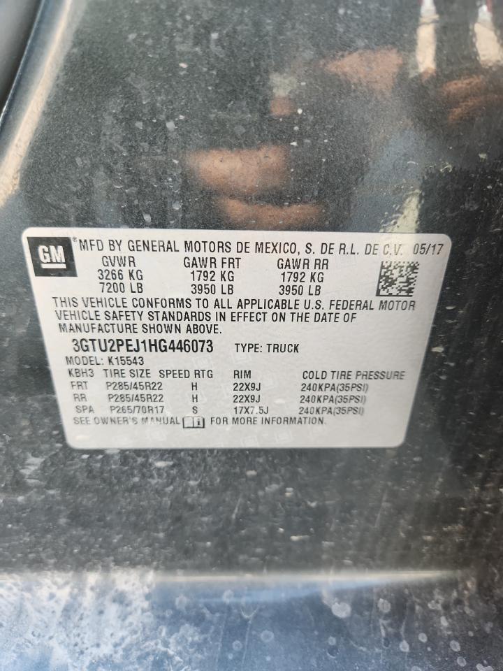 2017 GMC Sierra K1500 Denali VIN: 3GTU2PEJ1HG446073 Lot: 81232715