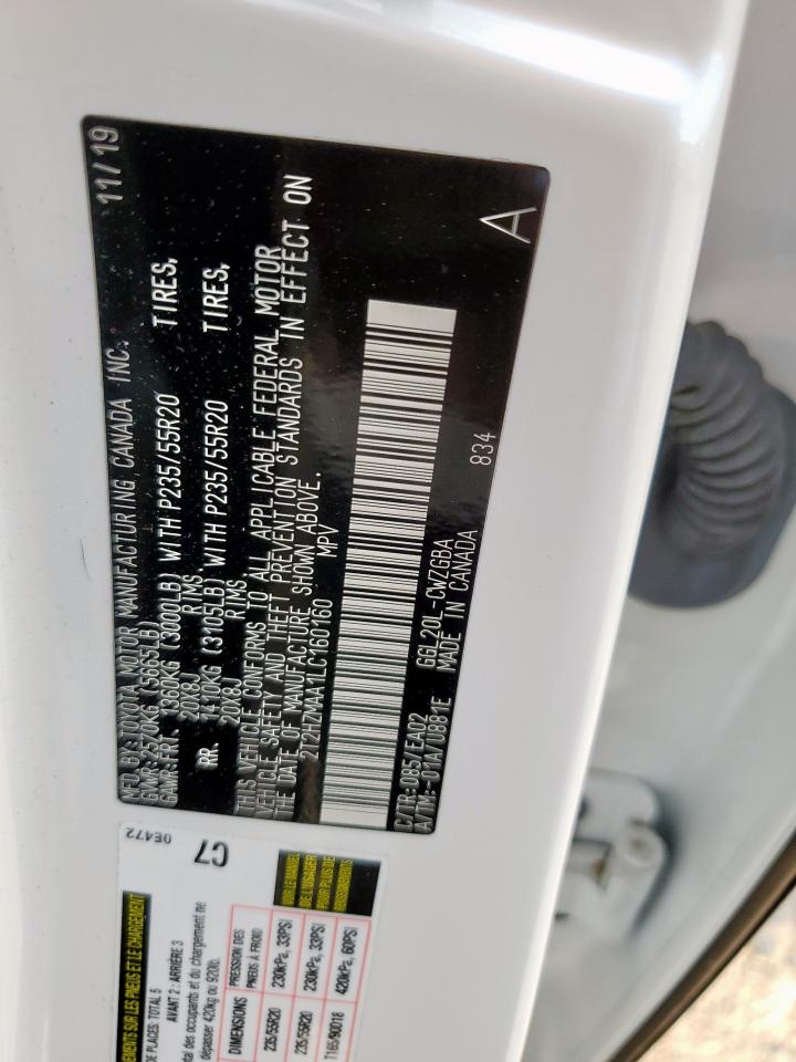 2020 Lexus Rx 350 VIN: 2T2HZMAA1LC160160 Lot: 82186285