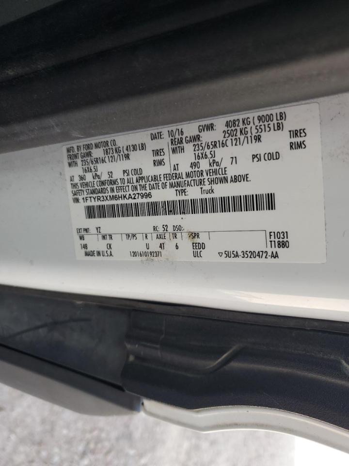 2017 Ford Transit Delivery Van VIN: 1FTYR3XM6HKA27996 Lot: 86465845