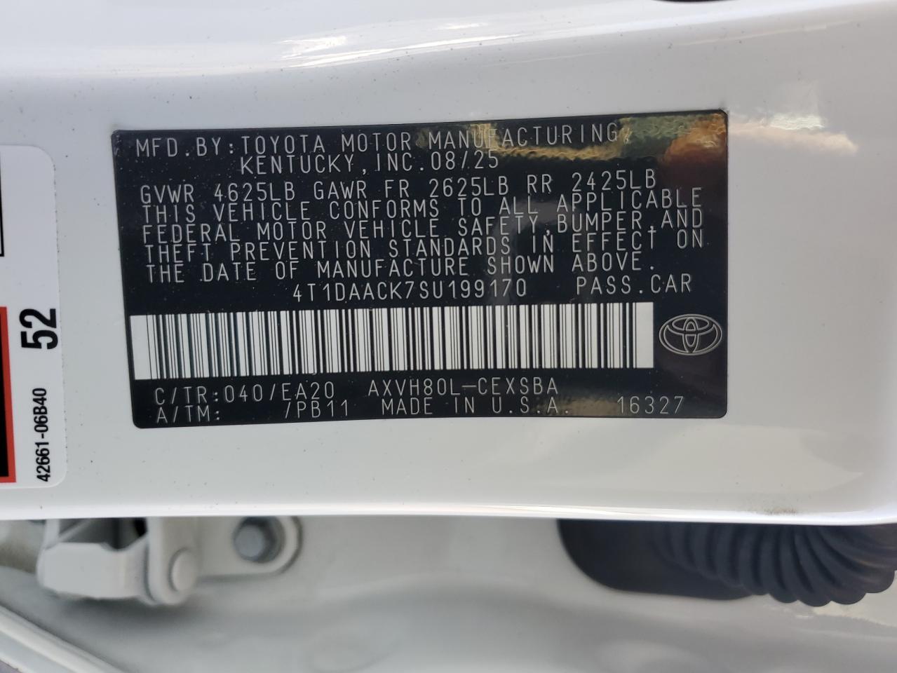 2025 Toyota Camry Xse VIN: 4T1DAACK7SU199170 Lot: 81946065