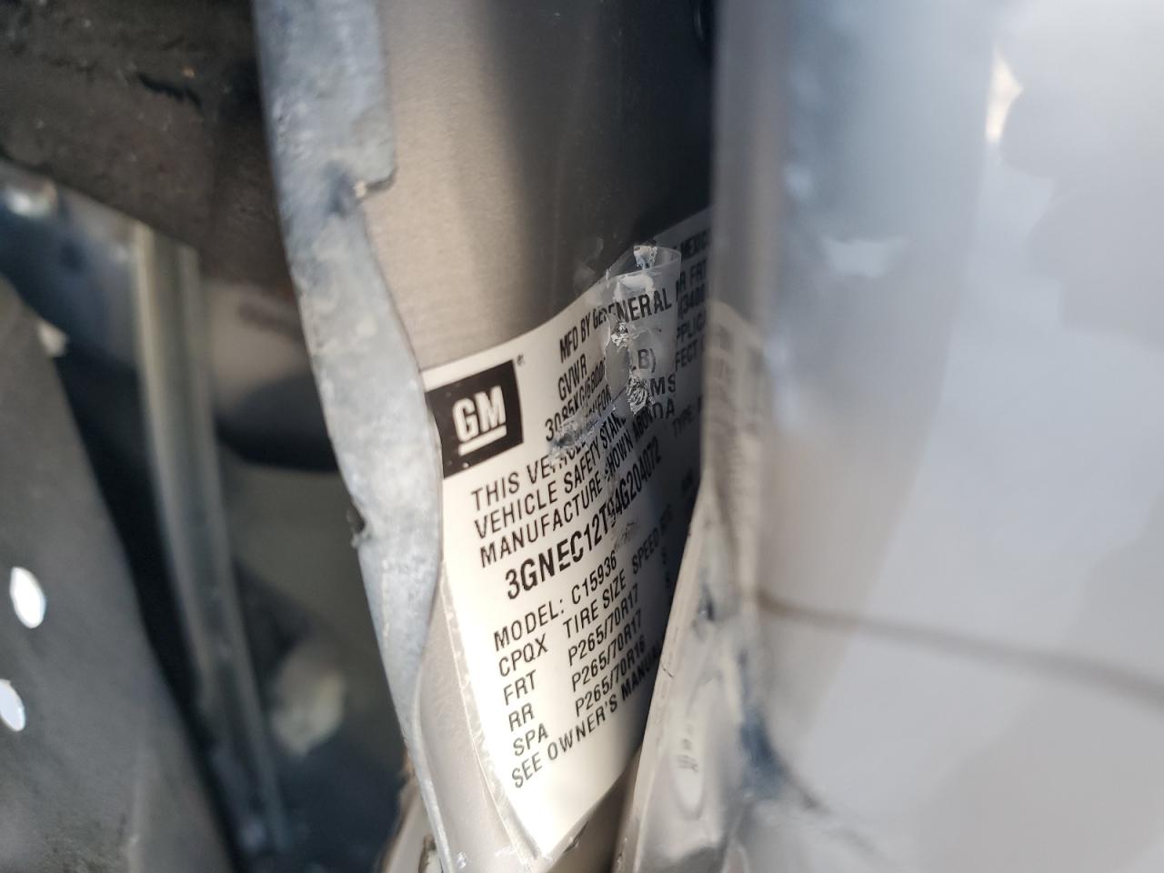 2004 Chevrolet Avalanche C1500 VIN: 3GNEC12T94G204072 Lot: 89855265