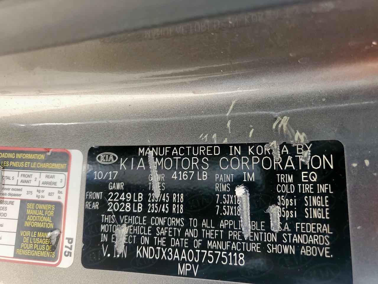 2018 Kia Soul ! VIN: KNDJX3AA0J7575118 Lot: 81971535