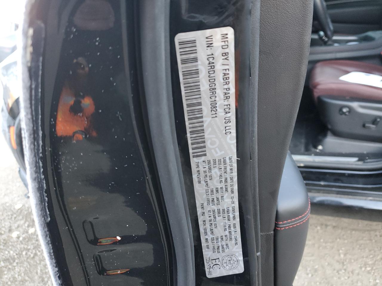 2024 Dodge Durango Gt VIN: 1C4RDJDG8RC108211 Lot: 90674985