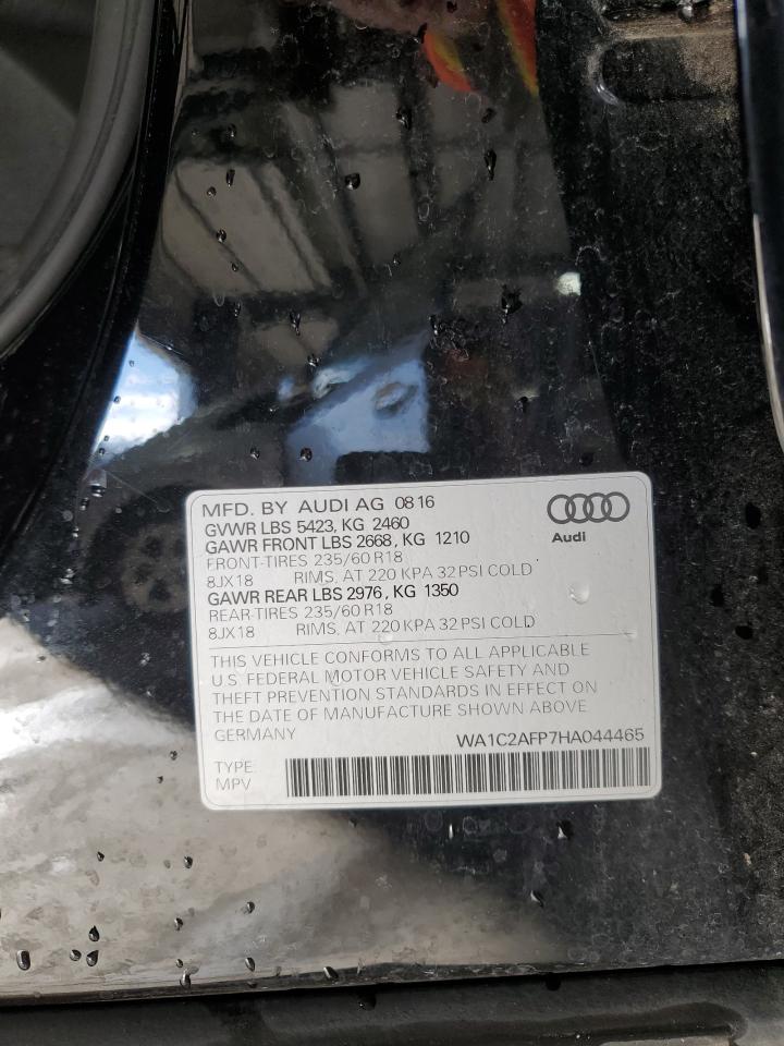 2017 Audi Q5 Premium VIN: WA1C2AFP7HA044465 Lot: 85331645