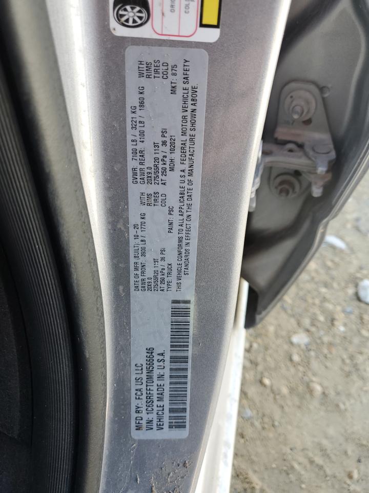 2021 Ram 1500 Big Horn/Lone Star VIN: 1C6SRFFT0MN566646 Lot: 89656915