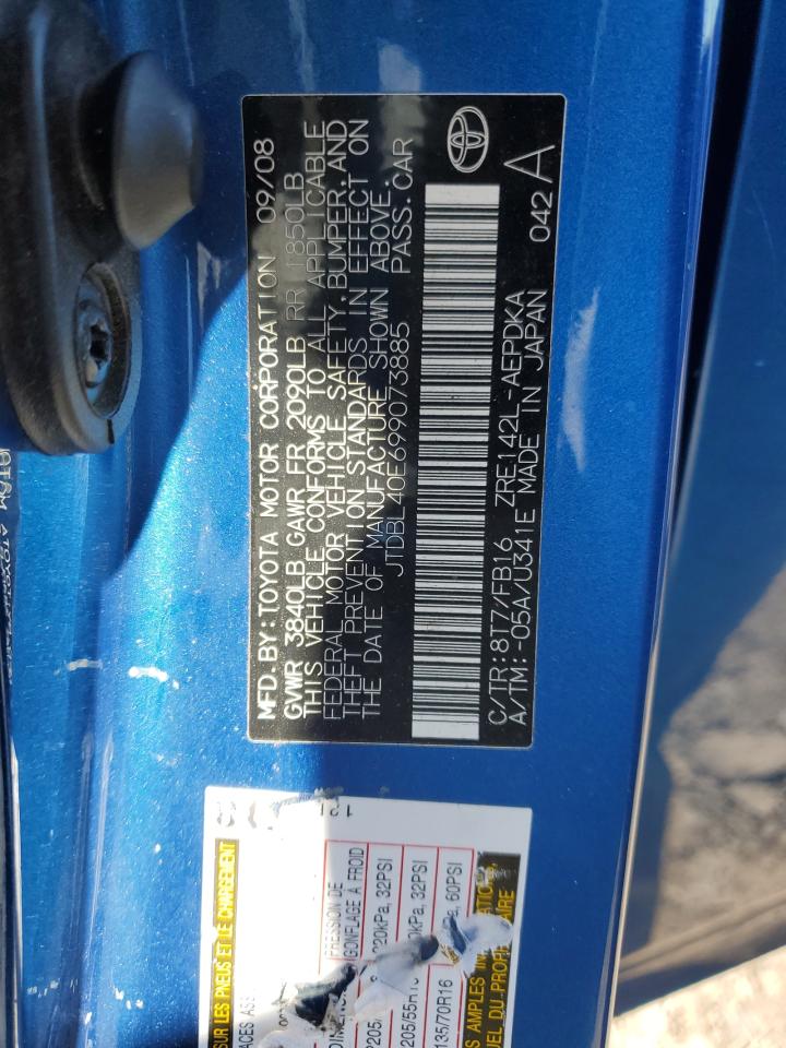 2009 Toyota Corolla Base VIN: JTDBL40E699073885 Lot: 85886835