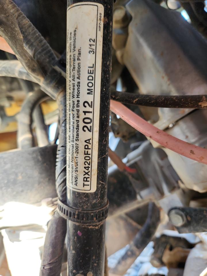 2012 Honda Trx420 Fpa VIN: 1HFTE3728C4303179 Lot: 84624035