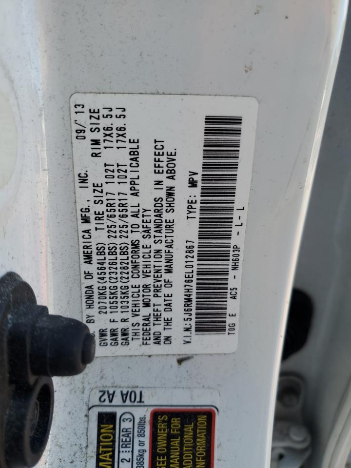 2014 Honda Cr-V Exl VIN: 5J6RM4H76EL012867 Lot: 87379645