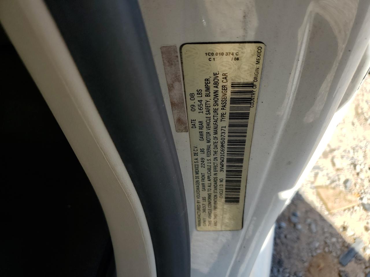 2009 Volkswagen New Beetle S VIN: 3VWPW31C69M507371 Lot: 85359755