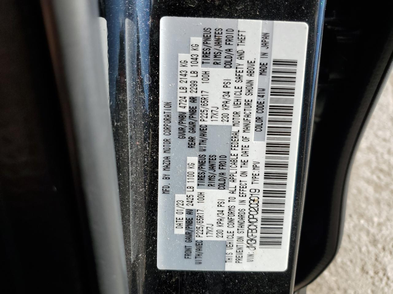 2023 Mazda Cx-5 Preferred VIN: JM3KFBCM0P0203019 Lot: 85543225