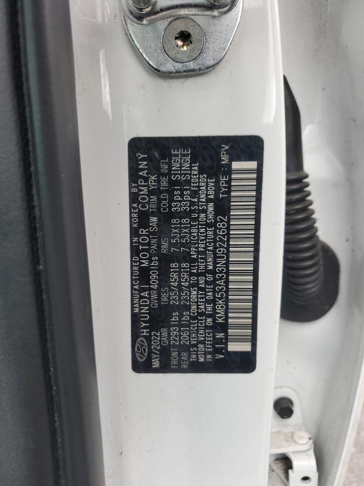 2022 Hyundai Kona Limited VIN: KM8K53A33NU922682 Lot: 85652335