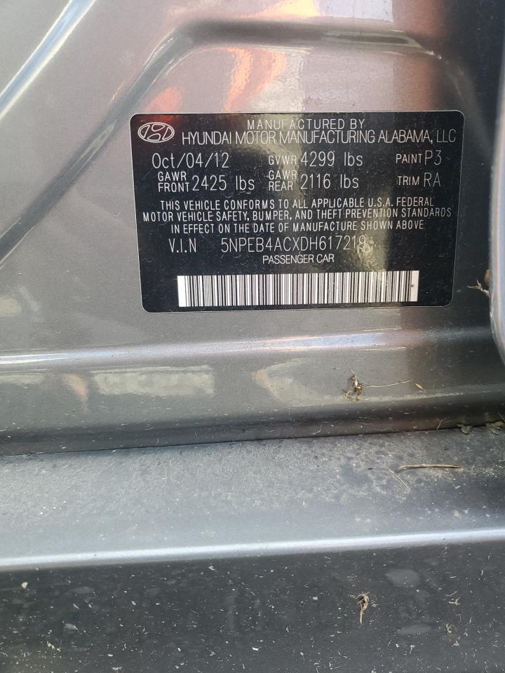2013 Hyundai Sonata Gls VIN: 5NPEB4ACXDH617219 Lot: 82544885