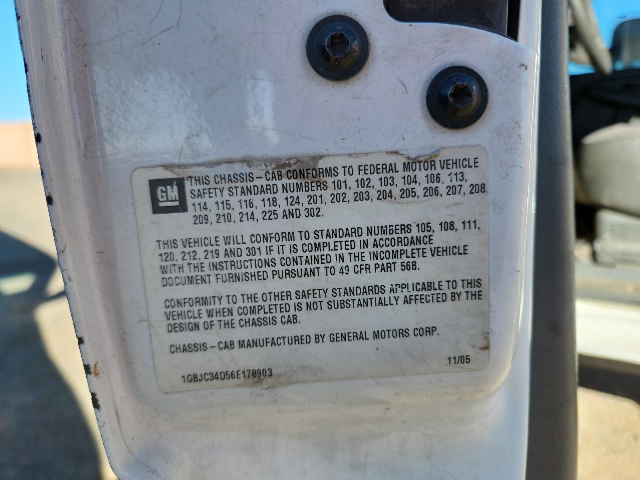 2006 Chevrolet Silverado C3500 VIN: 1GBJC34D56E178903 Lot: 83858505