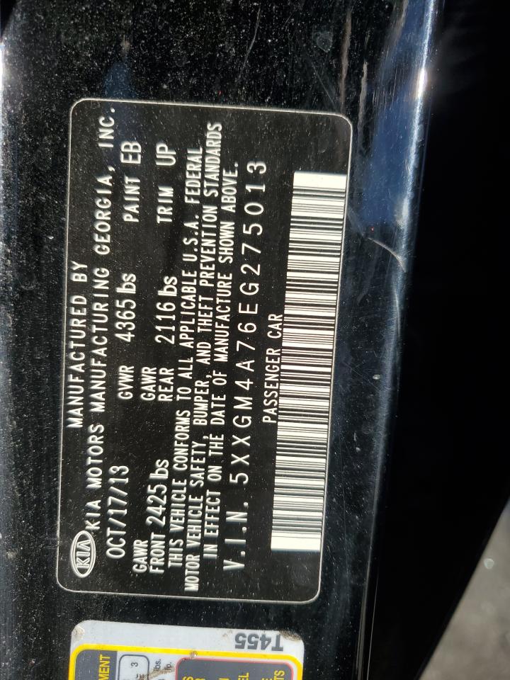 2014 Kia Optima Lx VIN: 5XXGM4A76EG275013 Lot: 85415115