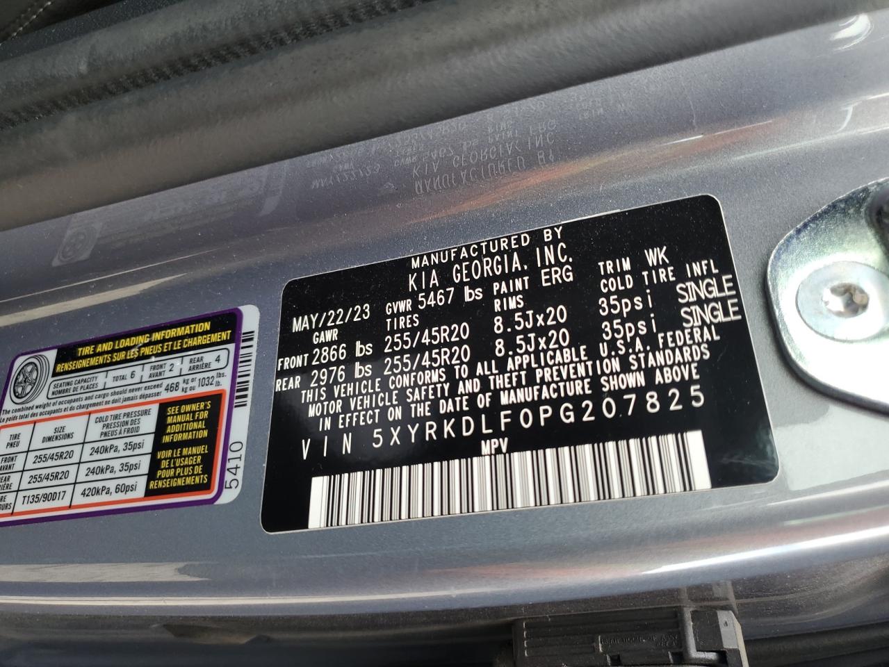 2023 Kia Sorento Sx VIN: 5XYRKDLF0PG207825 Lot: 82348895