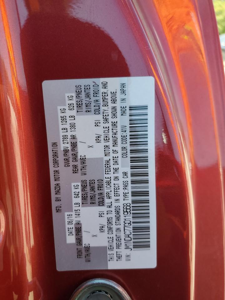 2016 Mazda Mx-5 Miata Club VIN: JM1NDAC77G0119568 Lot: 85306135