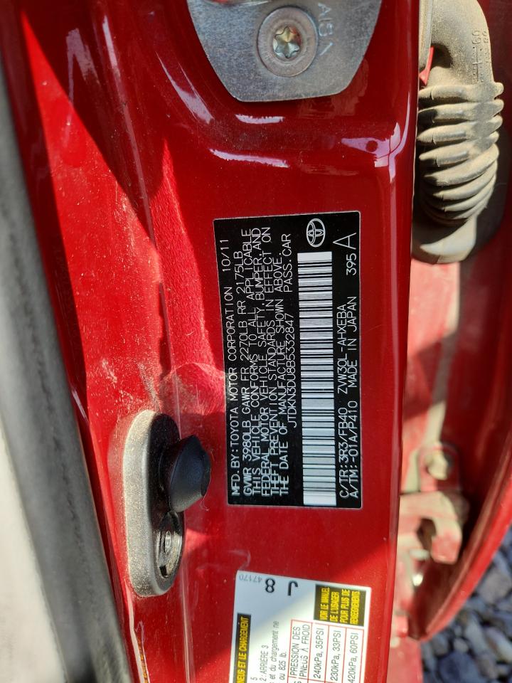 2011 Toyota Prius VIN: JTDKN3DU8B5332847 Lot: 84917775