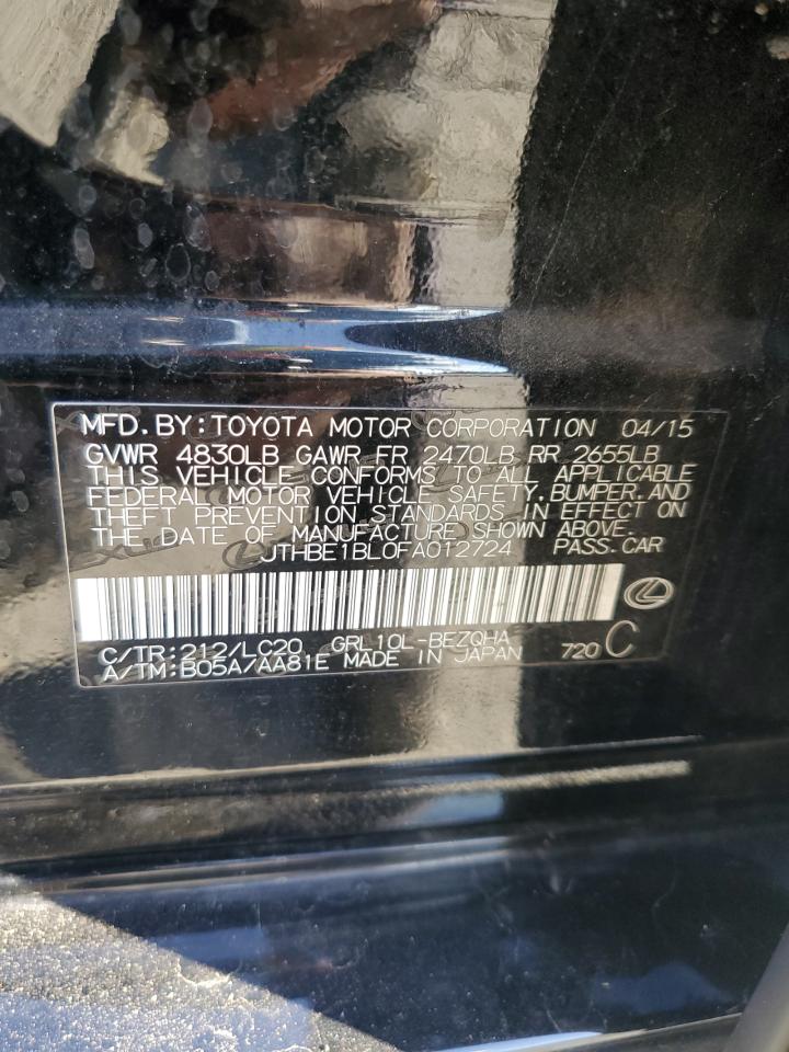 2015 Lexus Gs 350 VIN: JTHBE1BL0FA012724 Lot: 82406315