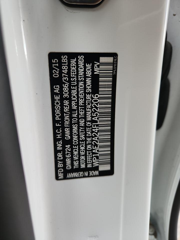 2015 Porsche Cayenne Se Hybrid VIN: WP1AE2A24FLA52206 Lot: 82434655