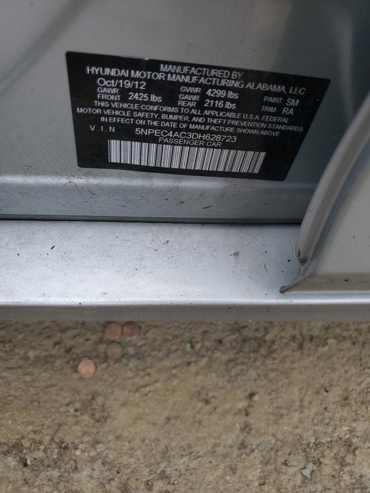 2013 Hyundai Sonata Se VIN: 5NPEC4AC3DH628723 Lot: 85188175