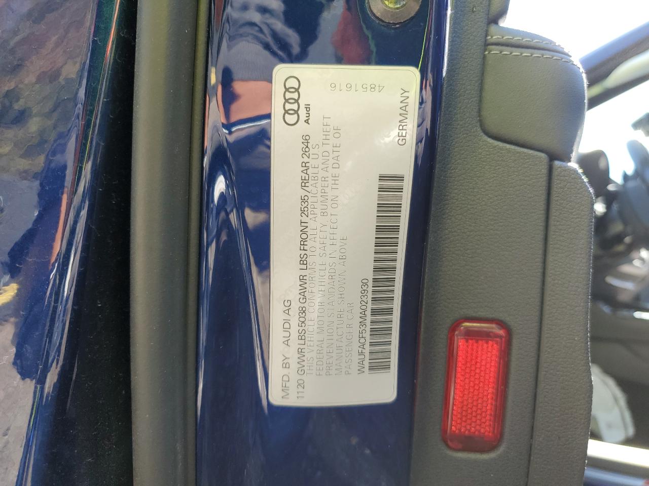 2021 Audi A5 Premium Plus 45 VIN: WAUFACF53MA023930 Lot: 87045315