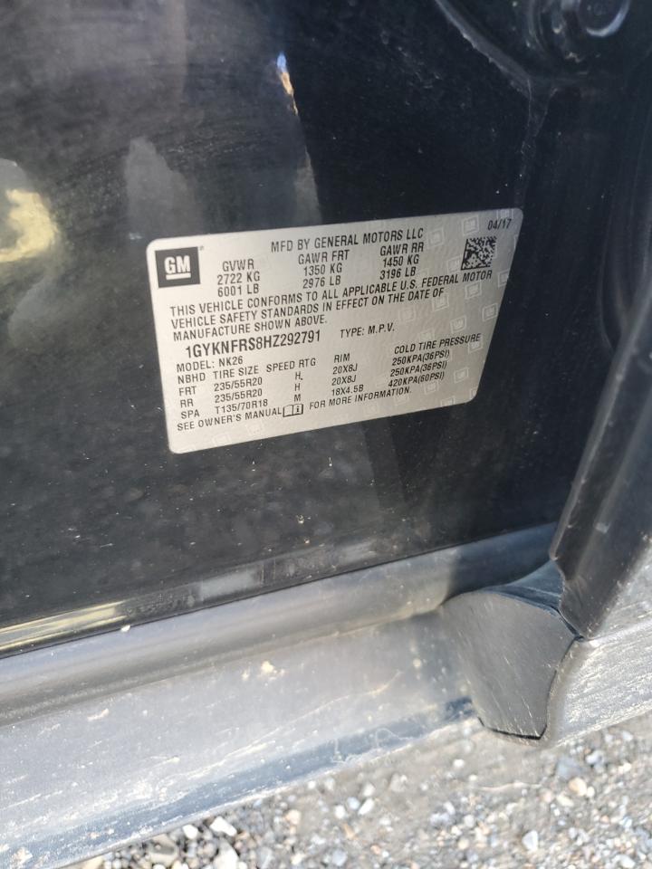 2017 Cadillac Xt5 Platinum VIN: 1GYKNFRS8HZ292791 Lot: 86264315