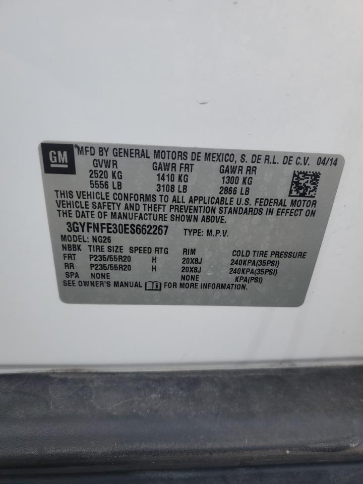 2014 Cadillac Srx Performance Collection VIN: 3GYFNFE30ES662267 Lot: 84587705