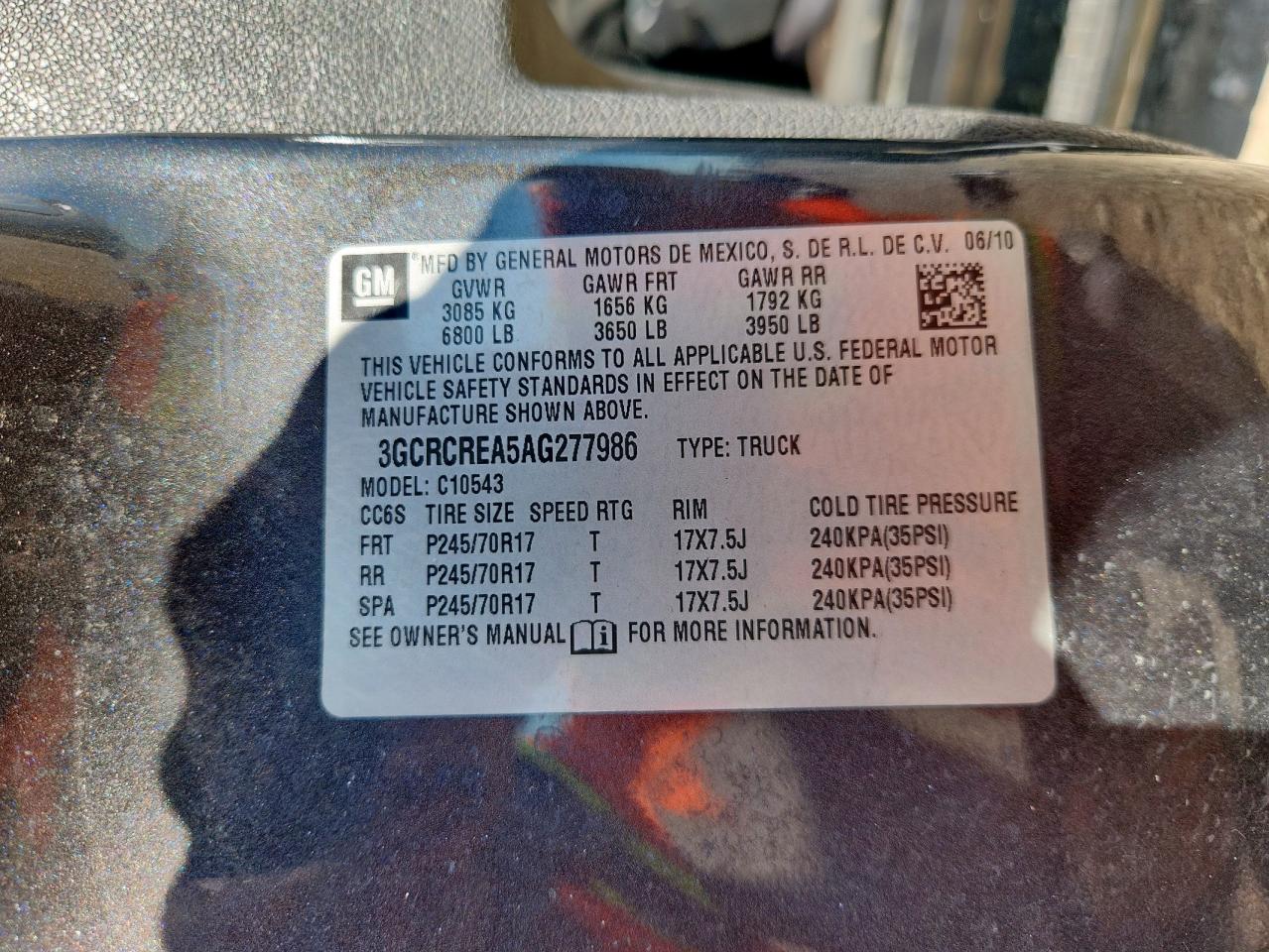 2010 Chevrolet Silverado C1500 Ls VIN: 3GCRCREA5AG277986 Lot: 82357685