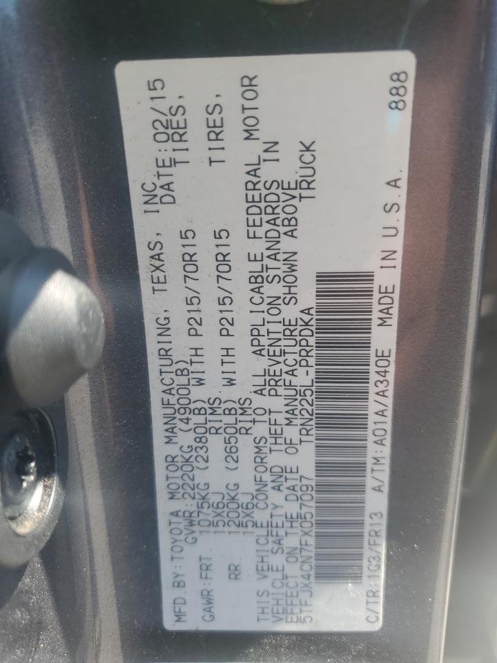 2015 Toyota Tacoma Double Cab VIN: 5TFJX4CN7FX057097 Lot: 85570365