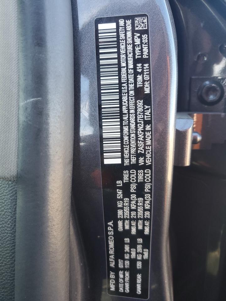 2018 Alfa Romeo Stelvio Sport VIN: ZASFAKPN2J7B78092 Lot: 82753035