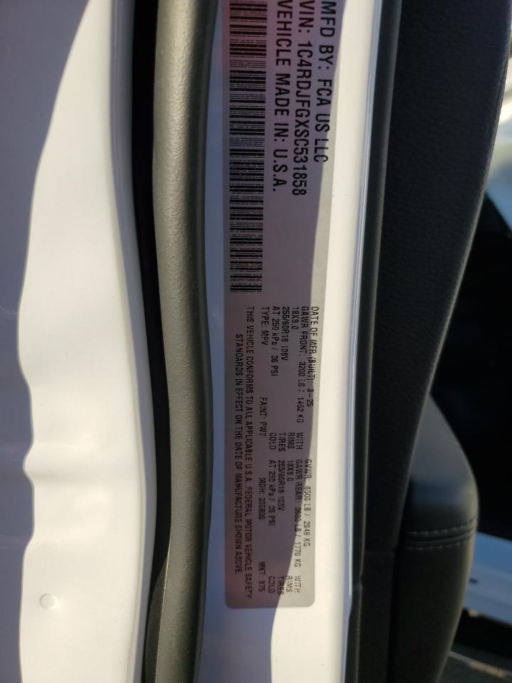 2025 Dodge Durango Pursuit VIN: 1C4RDJFGXSC531858 Lot: 90481105