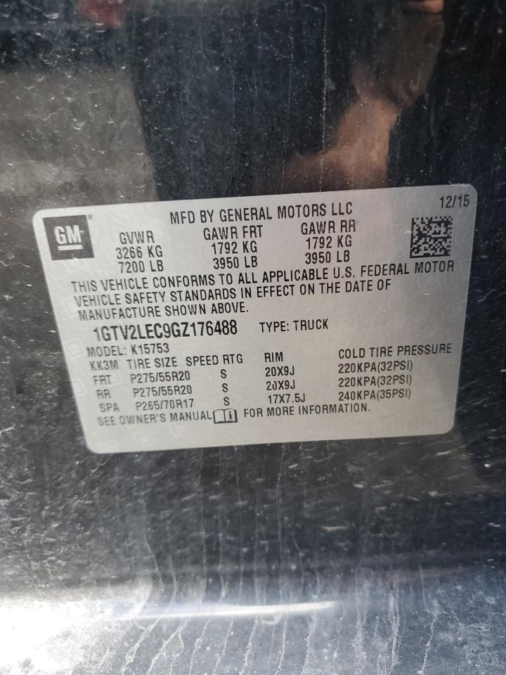 2016 GMC Sierra K1500 VIN: 1GTV2LEC9GZ176488 Lot: 86461885