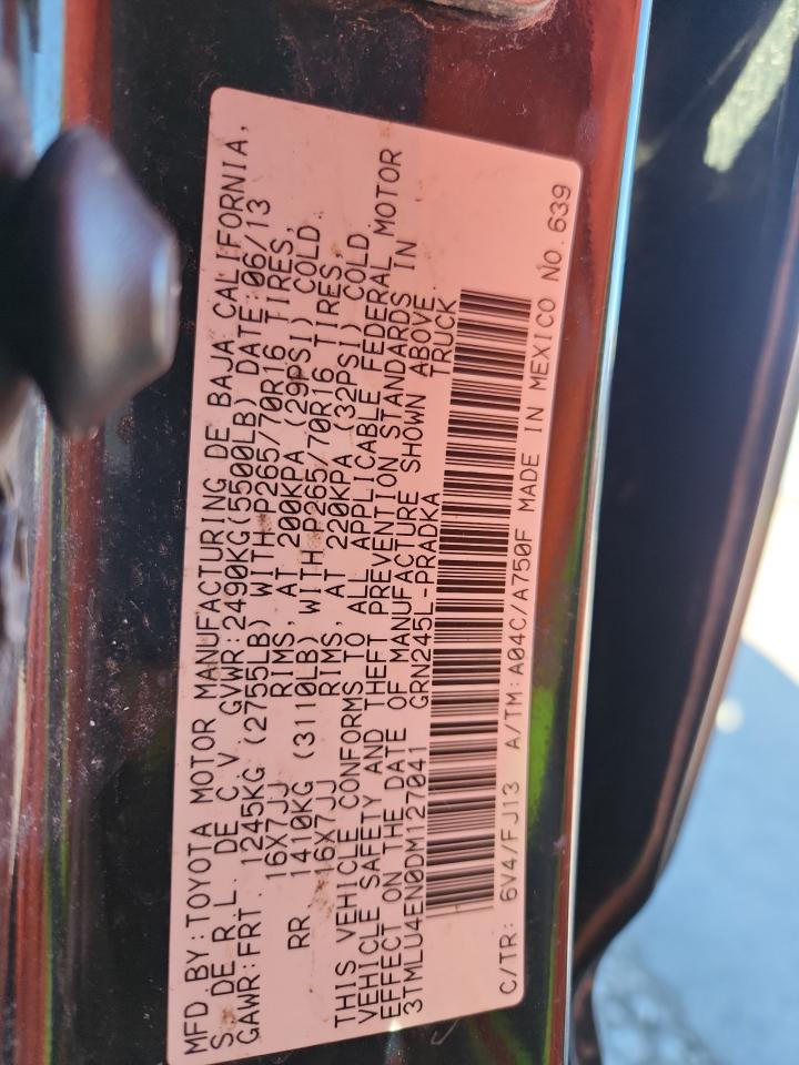 2013 Toyota Tacoma Double Cab VIN: 3TMLU4EN0DM127041 Lot: 81465135