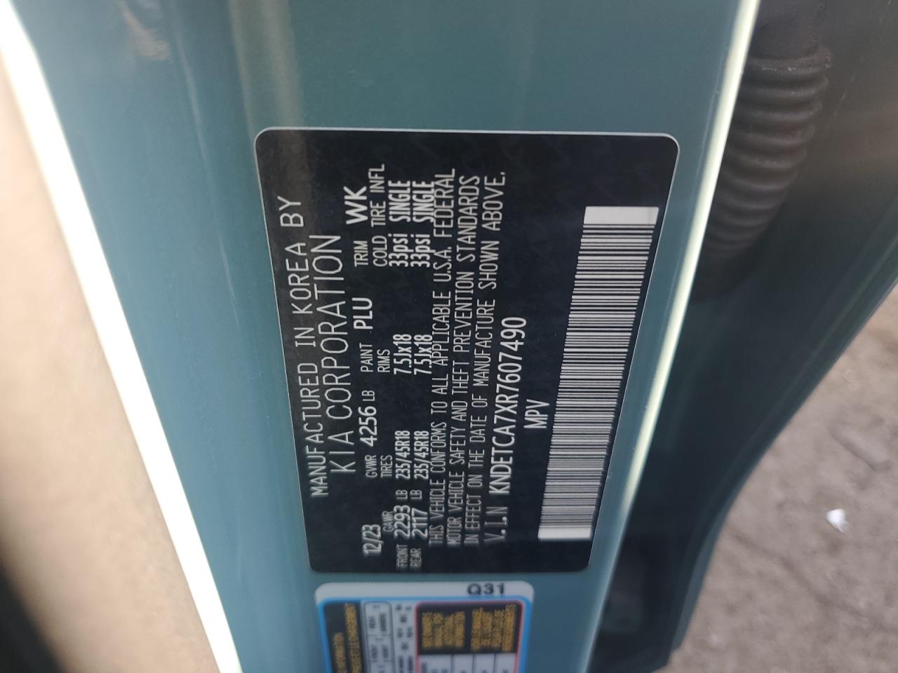 2024 Kia Seltos Sx VIN: KNDETCA7XR7607490 Lot: 86108285