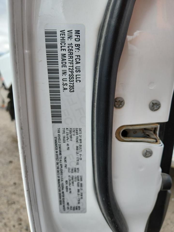 2023 Ram 1500 Classic Tradesman VIN: 1C6RR7FT5PS537346 Lot: 85000975