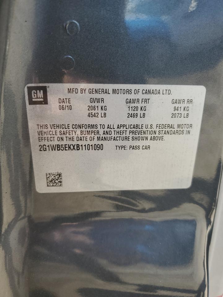 2011 Chevrolet Impala Lt VIN: 2G1WB5EKXB1101090 Lot: 89654695