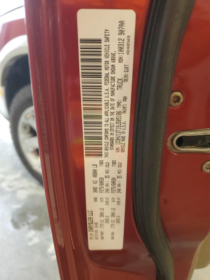 2009 Dodge Ram 1500 VIN: 1D3HV13T19J505186 Lot: 90485115