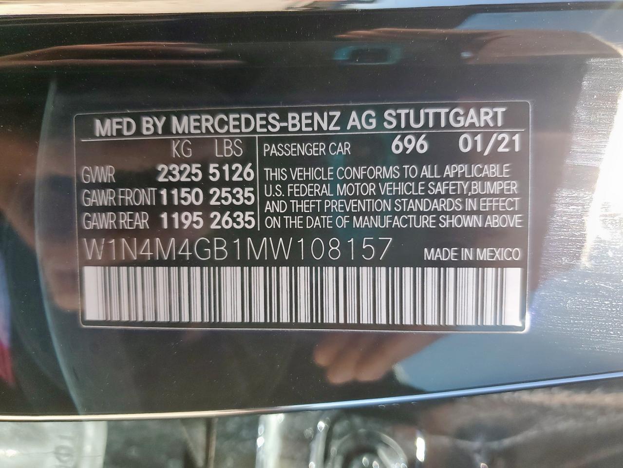 2021 Mercedes-Benz Glb 250 VIN: W1N4M4GB1MW108157 Lot: 90588255