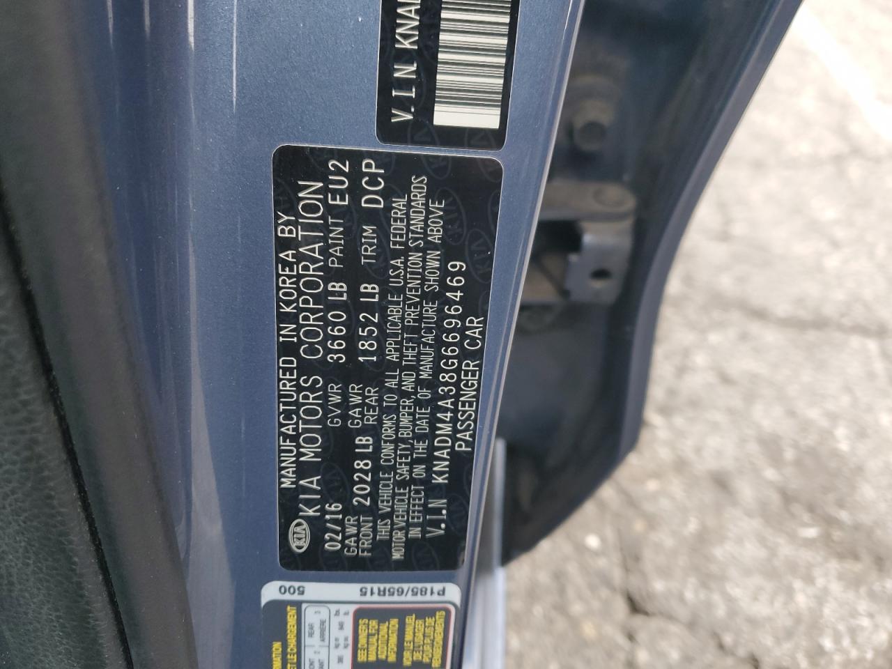 2016 Kia Rio Lx VIN: KNADM4A38G6696469 Lot: 86182235