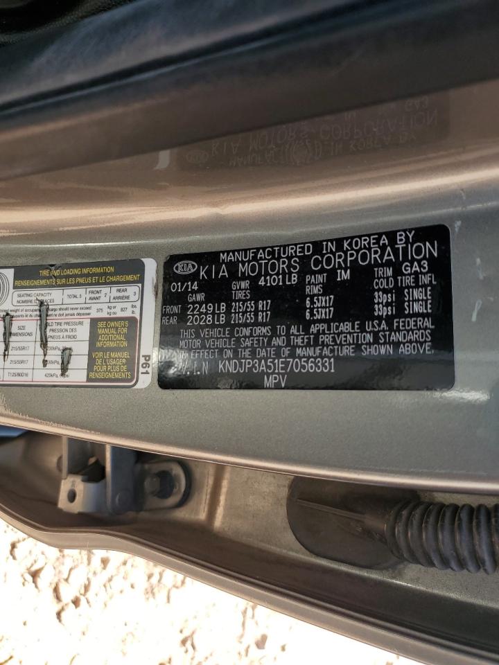 2014 Kia Soul + VIN: KNDJP3A51E7056331 Lot: 85296215