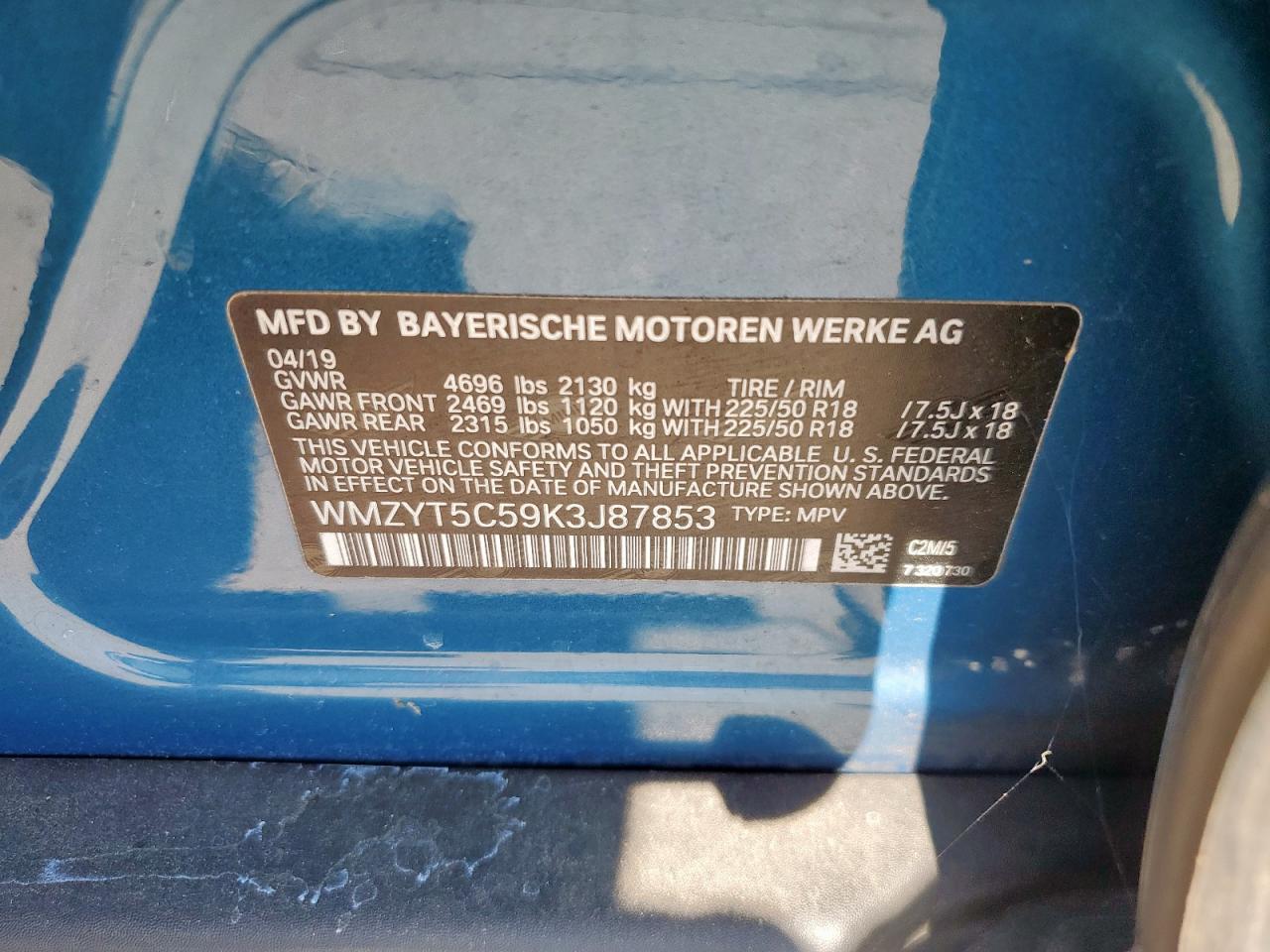 2019 Mini Cooper S Countryman All4 VIN: WMZYT5C59K3J87853 Lot: 82300885