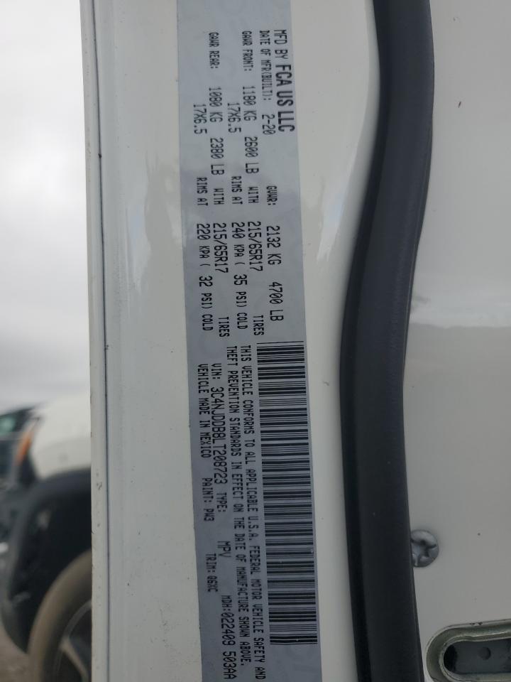 2020 Jeep Compass Trailhawk VIN: 3C4NJDDB8LT208723 Lot: 85695715