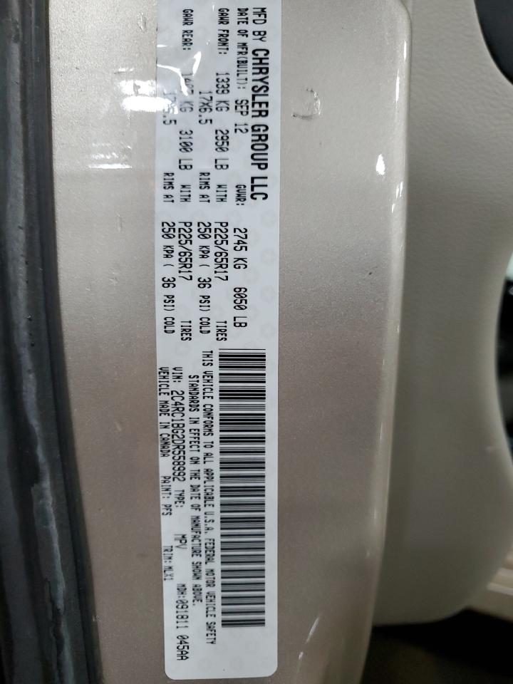 2013 Chrysler Town & Country Touring VIN: 2C4RC1BG2DR558992 Lot: 89806465