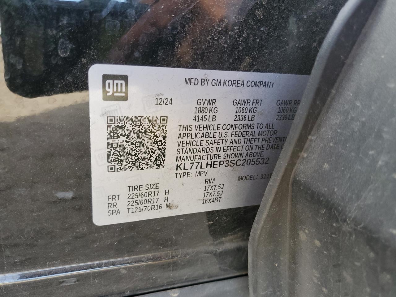 2025 Chevrolet Trax 1Lt VIN: KL77LHEP3SC205532 Lot: 89535955