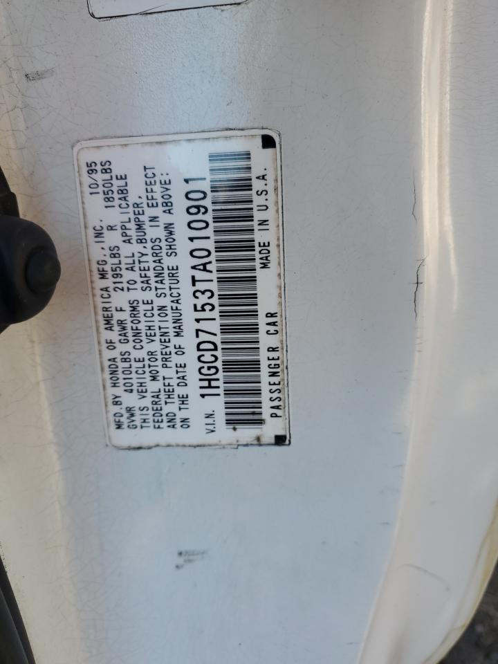 1996 Honda Accord Ex VIN: 1HGCD7153TA010901 Lot: 90700285