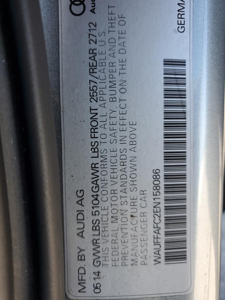 2014 Audi A6 Premium VIN: WAUFFAFC2EN158086 Lot: 80586965