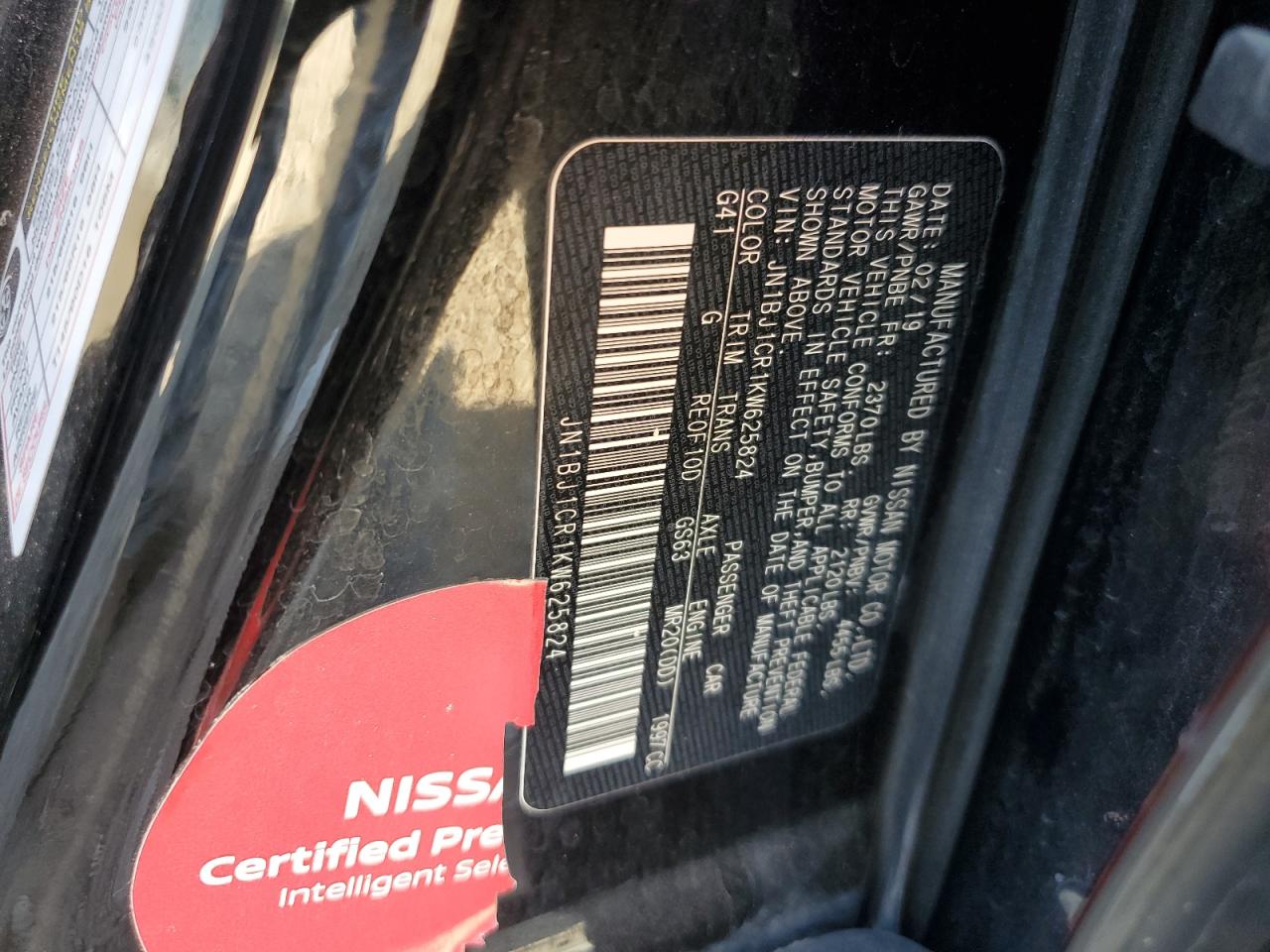 2019 Nissan Rogue Sport S VIN: JN1BJ1CR1KW625824 Lot: 86143585