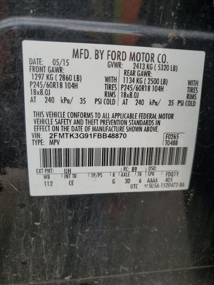 2015 Ford Edge Se VIN: 2FMTK3G91FBB48870 Lot: 82327255